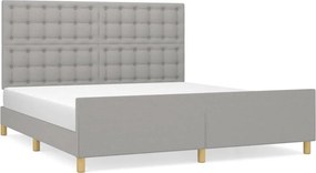 vidaXL világosszürke szövet ágykeret matrac nélkül 160 x 200 cm