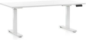 Állítható magasságú asztal OfficeTech D, 160 x 80 cm, fehér alap, fehér