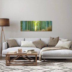 Kép - Bambusz erdő (órával) (90x30 cm)