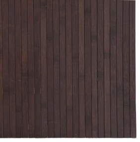 négyszögletű sötétbarna bambusz szőnyeg 80 x 200 cm