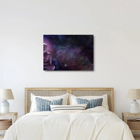 Kép - Buddha az élet virágaival (üvegen) (70x50 cm)