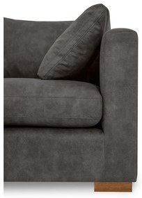 Antracitszürke bőrutánzat sarokkanapé (bal oldali) Hamburg – Scandic