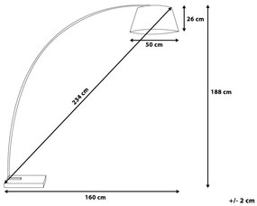Ívelt fekete fém állólámpa 188 cm BENUE  Beliani