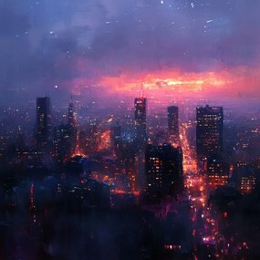 Vászonkép Canvas Város Panoráma Reggel Napfelkelte Hajnal 40x40