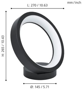 Eglo 99029 - RGB LED asztali lámpa MARGHERA-C, 16W, 230V, dimmelhető