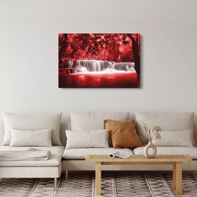 Kép - Vízesés, piros (90x60 cm)
