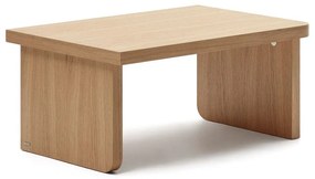 Natúr színű dohányzóasztal tölgyfa dekorral 89x62 cm Oaq – Kave Home