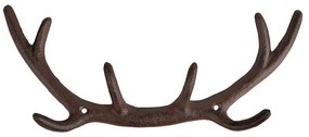 Öntöttvas szarvasagancs akasztó, 8 fogassal, 29 cm