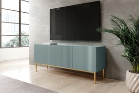 Nicole 150 cm-es TV-szekrény - zsálya MDF / arany lábak