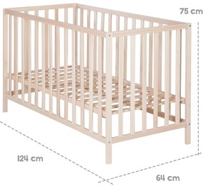 Natúr színű babaágy 60x120 cm Cosi – Roba
