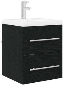 vidaXL Mosdókagyló szekrény Fekete tölgy 38,5 x 41 x 48 cm Faanyag