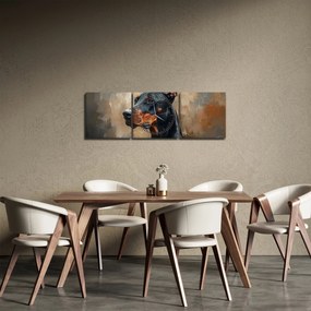 Kép - Dobrman portréja (órával) (90x30 cm)