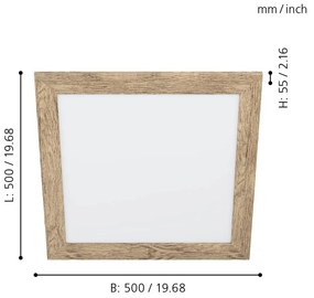 Eglo Piglionasso 99435 mennyezeti LED panel fa kerettel, 20W, 4000K, 2850 lm
