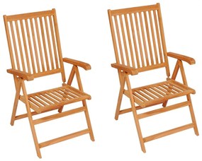 vidaXL 2 db tömör tíkfa kerti szék királykék párnákkal