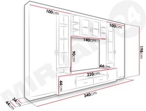 Nappali fal Merasoja (szonoma tölgy) (LED világítással). 1104562