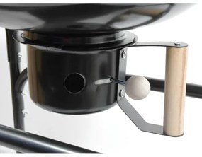 Hordozható faszén grill fekete/fa