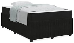 Ágykeret matraccal matracmal Fekete 120 x 190 cm Bársony