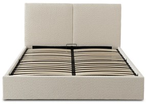 Krém Bouclé Franciaágy Ágyneműtartóval. 140x200 MARSYLIA