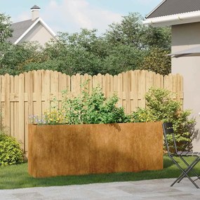 vidaXL ültető rozsdás 200x40x80 cm időjárásálló acélból