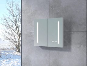 Sevilla || White kétajtós, tükrös szekrény, LED világítással 70 cm