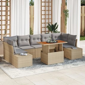 8 részes kertisofa szett párnákkal Bézs Poli Rattan