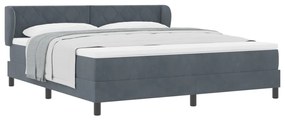 Boxspring Ágy Matrac Kószálva Szürke 180x200 cm Bársony