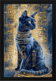 Poszter Keret Fa Egyiptom Hieroglifák Istennő Bastet Macska Ankh 40x60