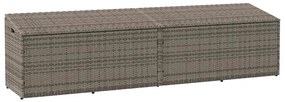 vidaXL szürke polyrattan kerti tárolóláda 220x50x58 cm