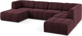 Borvörös bársony sarokkanapé (U alakú) Aloha – Makamii