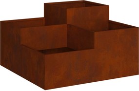 vidaXL Kerti cserép Rozsdás 100 x 100 x 48 cm Időjárásálló acél