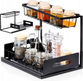 Konyhai Polc Kihúzható Fiókkal Kétszintes Rendszerező A Mosogató Alá