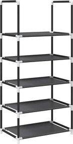 vidaXL fekete nem szőtt szövetből cipőállvány 5 szintes 44x28x94 cm
