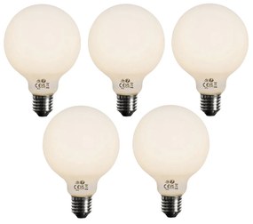 5 darabos E27 szabályozható LED fényforrás készlet Opál G95 5W 450lm 3000K