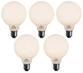 5 db E27-es dimmelhető LED izzó opál üvegből G95 5W 450lm 3000K
