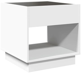 fehér végtelen hatású LED-es dohányzóasztal 50 x 50 x 50 cm