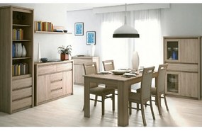 Vitrines szekrény, DTD laminált, tölgy sonoma, NORTY TYP 3