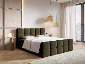 Kontinentális franciaágy 160 cm Cirsten 160C (ágyráccsal és matraccal) (tárolóhellyel) (oliva). Akció -15%. 1100158