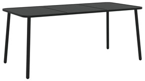 antracitszürke acél kerti asztal 165 x 80 x 71 cm