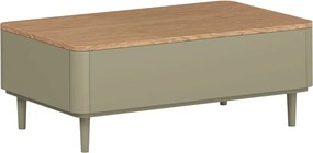 Elivo dohányzóasztal 100 cm fiókokkal, fém lábakon - eukaliptusz / baltic dune tölgy