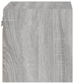 2 db szürke sonoma fali TV-szekrény LED-ekkel 30x28,5x30 cm