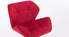 HR111CROSS Vörös modern velúr szék arany lábbal