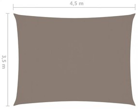 tópszínű téglalap alakú oxford-szövet napvitorla 3,5 x 4,5 m