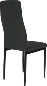 Étkezőszék, sötétszürke szövet/fekete fém, COLETA NOVA