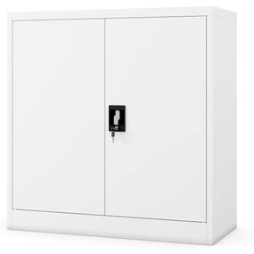 Alacsony fém irattartó szekrény BEATA, 900 x 930 x 400 mm, fehér