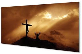 Üvegképek Jézus kereszt fény 100x50 cm