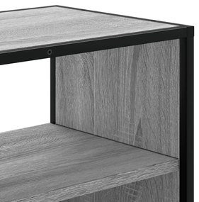 szürke sonoma színű szerelt fa és fém TV-szekrény 100x31x39,5cm