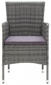 4 db szürke kerti polyrattan étkezőszék