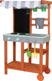 Kerekes kerti sárkonyha kerekeken kiegészítők csap kültéri Lulilo Sableto 116 cm