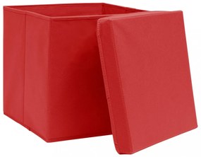 10 db piros fedeles tárolódoboz 28 x 28 x 28 cm