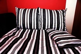 Szatén ágynemű 140/200 70/90 Tobi 202 szín: fekete/fehér